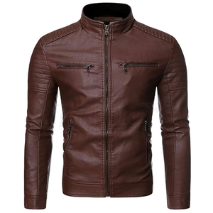 OEM Custom Leather <b>Biker</b> <b>Jacket</b> Men's Vintage Black Real Leather Motorcycle Coat Men's Slim Fit <b>Jacket</b> - Product Image 3