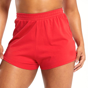 2026 Solid <b>Red</b> Color Made In Different Design Eco Friendly Soft Touch Cotton Material Premium Quality <b>Lady</b> Running <b>Shorts</b> - Product Image 1