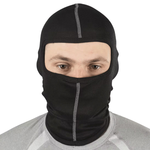 Bonnet d'hiver et d'automne personnalisé avec logo, cagoule de créateur tendance avec masque, couvre-visage en coton noir - Product Image 1