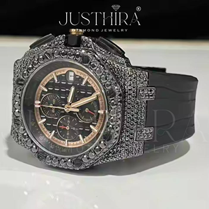 Montre de créateur en moissanite style diamant, bijoux hip-hop, avec brillance durable, disponible à la vente – Offre spéciale - Product Image 5