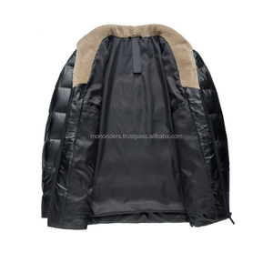 Blouson d'hiver réversible chauffant en duvet pour homme, imperméable, en velours côtelé, noir, avec capuche et fermeture éclair – Vente en gros OEM - Product Image 3