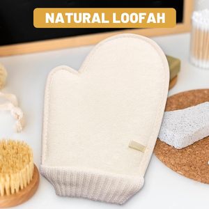 Guantes de ducha de lufa natural biodegradable para una exfoliación saludable de la piel y rutina de cuidado personal - Product Image 5