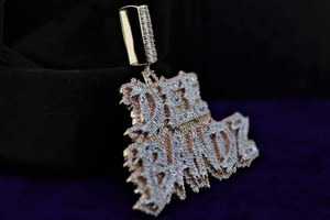 Collier Pendentif Prénom Personnalisé Diamant Givré Style Hip Hop Luxe Baguette Cubaine Bijou Bling Personnalisé Cadeau - Product Image 4