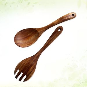 Portable Eco-friendly Acacia Wood <b>Salad</b> <b>Tools</b> Reusable Travel Knife Fork and Spoon Tableware Dishwasher Safe - Product Image 1