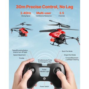 3.5 canale telecomando RC elicottero giocattolo aereo per bambini con modalità di tiro regalo perfetto - Product Image 6