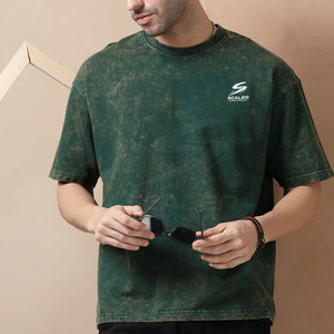 T-shirt en coton tricoté premium délavé à l'acide pour homme – Confortable, doux, respirant, écologique, séchage rapide, style urbain - Product Image 5