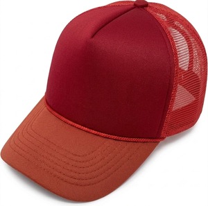 Gorra Trucker Vintage Roja de 6 Paneles con Malla Trasera Ajustable, Gorra de Béisbol con Visera Curva, Personalizable, para Uso Casual al Aire Libre - Product Image 4