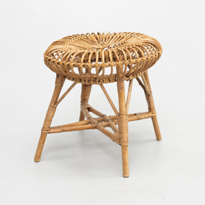 Rattan furniture boho style <b>outdoor</b> french bar <b>stool</b> cheapest cost handcrafted pouf <b>stools</b> - Product Image 3