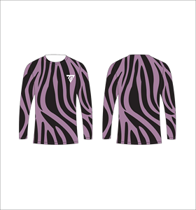 Men Mauve Purple Black Zebra Long Sleeve T Shirt <b>Animal</b> Stripe <b>Pattern</b> Crewneck Tee Casual Streetwear Tops Gym Training - Product Image 1