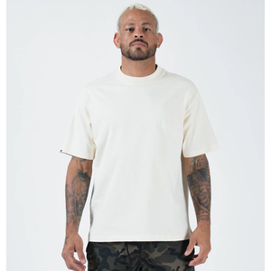 High Quality Men's Luxury T-<b>Shirt</b> <b>100</b>% <b>Polyester</b> Thick Solid Color Custom Oversized Embroidery Anti-Pilling 320g Fabric Weight - Product Image 1