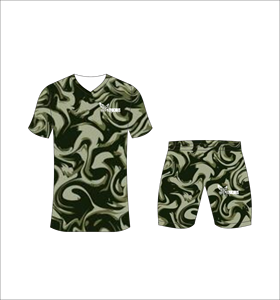 Ensemble de maillots de football camouflage pour hommes, col en V, manches courtes, anti-transpiration, uniforme de football pour adultes, toutes saisons, vente en gros - Product Image 2