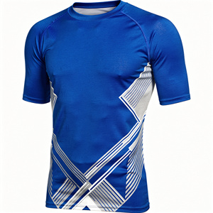 King Of The Rings Boxing <b>Compression</b> <b>Shirt</b> <b>Men</b> Short Sleeve Purple Gray Sublimation Print Quick Dry Rash Guard - Product Image 4