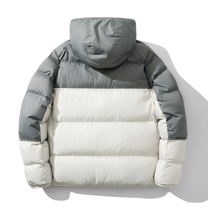 Chaqueta Acolchada Negra con Capucha para Hombre, Abrigo de Invierno con Cierre de Cremallera, Resistente al Viento, Corte Regular, Color Sólido, Exterior de Poliéster 2026 - Product Image 4