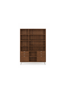 Librería Moderna de Madera con 8 Estantes y Cajones, Mueble Independiente para Sala de Estar, Diseño Minimalista, Almacenamiento para Oficina en Casa - Product Image 1