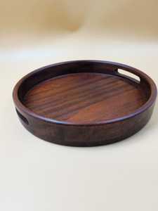 Elegant Designer Decorative Wooden Tray Natural Wood Display <b>Storage</b> Tray for Candles Jewelry Cosmetics and Accessories - Product Image 2