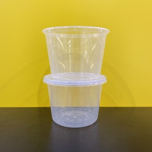 Round Plastic Food <b>Container</b> 1-3L Microwave <b>Stackable</b> Transparent Clear for Food <b>Storage</b> - Product Image 2