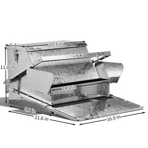 Mangiatoia per Pollame a Pedale di Grande Capacità con Coperchio Bloccabile, Dispenser di Cibo per Esterni Resistente alle Intemperie in Acciaio Zincato per Alimentazione di Galline da Fattoria - Product Image 2