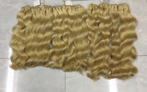 [BLONDE BEAUTIFUL] Tendance Couleur Nouveau Double Trame 100% Vierge Remy Cheveux Humains Lâche Vague Profonde Peau Trame Personnalisable Couleur - Product Image 6