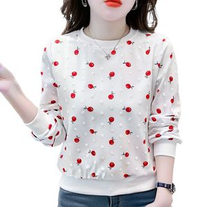 เสื้อสเวตเชิ้ตผู้หญิงสีชมพูพิมพ์ลาย คอกลม แขนยาว สไตล์ลำลอง แฟชั่นเกาหลี เสื้อท่อนบนสั่งทำขายส่ง ทรงหลวม - Product Image 6