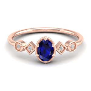 Anillo de Compromiso REYES de Oro Sólido de 14K con Moissanita y Zafiro Azul para Mujer, Joyería Fina de Lujo, Precio al por Mayor - Product Image 1