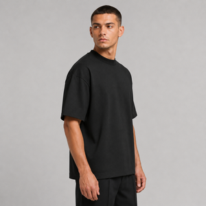 T-shirt jersey streetwear homme surdimensionné personnalisé 300 GSM, 100 % coton, manches courtes, col rond, écologique et respirant - Product Image 5