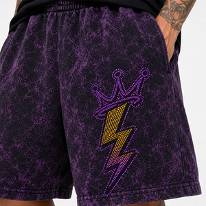 Pantalones Cortos de Hombre con Logotipo Personalizado a la Moda, Lavado Ácido, Aspecto Desgastado, Tela de Algodón, Ropa Casual de Verano, Transpirable, Estilo Urbano - Product Image 6