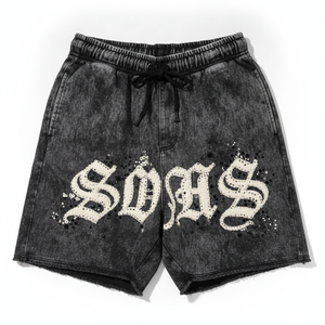 Shorts Bermuda pour Homme 100% Coton Couleur Unie avec Taille Élastique et Poches Logo Avant Respirant Coupe Haute Style Décontracté - Product Image 1