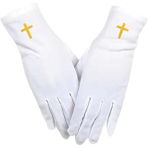 Guantes Masónicos de Algodón Blanco Sencillos, Suaves, Largos para Ópera, Elegantes, para Uso Diario, para Todas las Estaciones - Product Image 4
