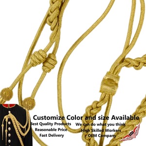 Aiguillette en cordon tressé doré pour la décoration de vêtements, design torsadé - Product Image 3