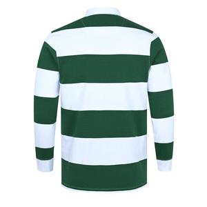 Suéter a rayas de primera calidad para hombre, camisa retro de rugby polo de manga larga para hombre, camisa de rugby de algodón tejida con logotipo personalizado para hombre - Product Image 2
