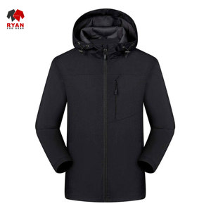 แจ็คเก็ตซอฟต์เชลล์แบบสั่งทำพิเศษสำหรับผู้ชาย ยี่ห้อ Ryan Pro Gear ผ้าระบายอากาศดี ปิดด้วยซิป พร้อมโลโก้แบบสั่งทำ - Product Image 2
