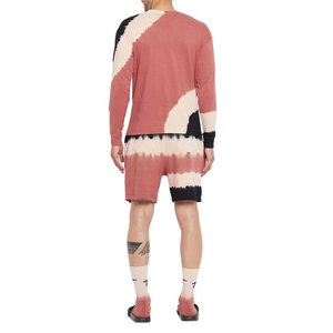 ชุดเสื้อยืดและกางเกงขาสั้นผู้ชาย ดีไซน์คลาสสิคไม่ซ้ำใคร แขนยาว มีกระเป๋าเสื้อและกระเป๋าข้าง ระบายอากาศได้ดี เป็นมิตรกับผิว - Product Image 4