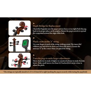 Set Violino Professionale 4/4 Dimensione Intera, Durevole e Leggero con Suono Ricco e Stabile, Finitura Liscia e Accessori Completi - Product Image 5
