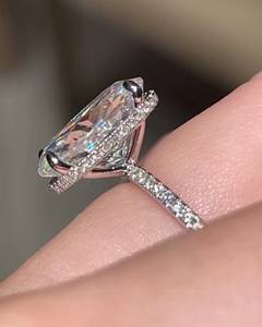 7 CT Oval Lab Grown Diamond Bridal Engagement <b>Ring</b> for Women | Luxury Gold Plated Wedding <b>Ring</b> | Promise Jewelry - Product Image 6