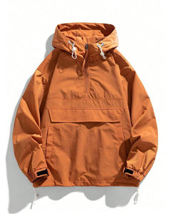 Sweats à capuche en tissu coupe-vent de qualité supérieure pour hommes, manches longues, grande fermeture éclair, logo personnalisé et sweats à capuche coupe-vent imperméables pour hommes - Product Image 2
