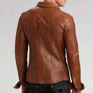 Nouvelle Arrivée Vente Chaude Chemises Décontractées en Cuir Satiné Uni pour Hommes, Col Montant, Anti-rétrécissement, Tricotées, Respirantes, Grandes Tailles, Personnalisables, Haute Qualité - Product Image 3