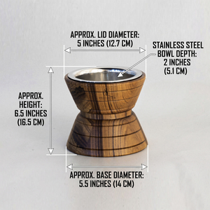 Quemador de incienso de madera Hourglass, forma redonda moderna, soporte para incienso árabe Oud con taza de carbón metálica extraíble para uso con incienso. - Product Image 3