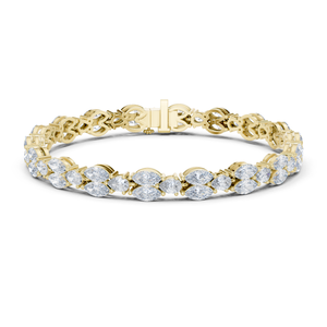 Pulsera de tenis con diamantes cultivados en laboratorio de corte pera y marquesa DEF VVS, oro macizo de 14K, regalo de aniversario, joyería fina personalizada OEM al por mayor - Product Image 4