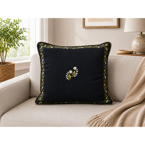 Luxury 100% Cotton Embroidered Cushion <b>Cover</b> | Decorative <b>Throw</b> Pillow <b>Cover</b> for <b>Sofa</b>, Living Room & Home Decor - Product Image 2