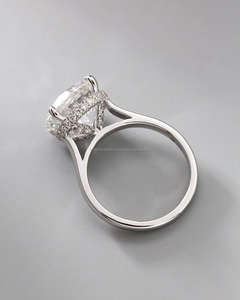 Bague de mariage/fiançailles vintage en or blanc 14 carats avec zircon cultivé en laboratoire IGI, unisexe, en or blanc fin, idéale pour les anniversaires et les fêtes, sertie à griffes - Product Image 3