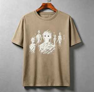 Men's O-Neck Raglan Sleeve <b>T</b>-<b>Shirt</b> 100% Cotton Animal <b>Sequin</b> Embroidery Casual Wear Front Logo Regular Fit Maroon Knitted - Product Image 6