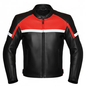 Blouson de moto en cuir personnalisé par le fabricant, imperméable, respirant, grande taille, unisexe, course, noir, sport, auto, OEM, moto - Product Image 1
