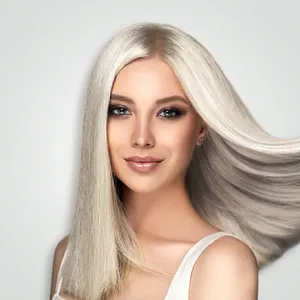 Perruque Longue Blonde Platine en Cheveux Humains Indiens Remy Double Drawn, Base en Soie à Cuticules Entières, Densité 100%, Personnalisable dans une seule direction - Product Image 2