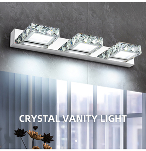 Applique Murale en Acier Inoxydable et Cristal K9, Chrome Doré, Style Moderne, pour Décoration Murale Intérieure, Maison, Salle de Bain, Applique Murale de Luxe en Cristal - Product Image 2