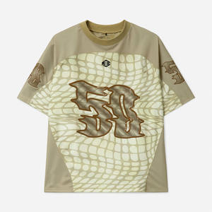 Maillot de football américain texturé personnalisé par sublimation style B2B 2026, maille respirante couleur sable, coupe oversize, tenue d'équipe, commandes en gros OEM - Product Image 6