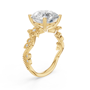 Bague de fiançailles en diamant synthétique de laboratoire taille brillant Aurum Diam, couleur E, certifiée EGL, pierre en or, luxe, mariage, anniversaire - Product Image 4