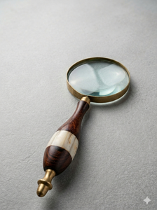 Loupe en laiton de 10 pouces avec manche en bois, accessoires de bureau industriels, cadeaux de luxe en gros pour la fête des mères - Product Image 4