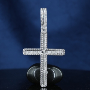 Original Men Iced Out Moissanite Cross Pendant VVS1 GRA Certified 925 Sterling Silver Trendy Gold Plated - Product Image 5