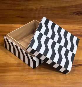 Premium Quality Bone Inlay Square Shell Rectangle Resin Jewelry <b>Box</b> Eco-Friendly Design Modern Luxury Style India WONDER - Product Image 4