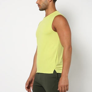 Camiseta sin Mangas para Hombre, Color Sólido, Algodón de Alta Elasticidad, Antibacteriana, Juvenil, Delgada, Transpirable, Tejida, para Verano, Otoño e Invierno - Product Image 3